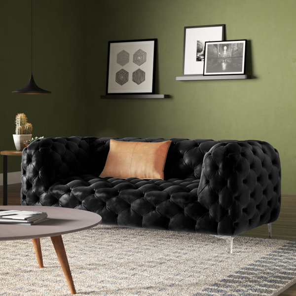 Brayden Studio® Kamden 72'' Velvet Chesterfield Loveseat & Reviews